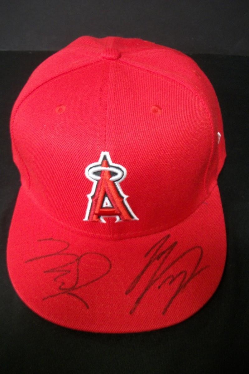 TROUT OHTANI SIGNED LA ANGELS HAT COA