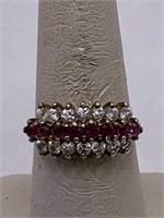 STERLING SILVER & RUBY RING