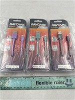 NEW Lot of 3-2ct Rayovac IPhone Cable