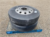 (2) Roadlux 11R 22.5 tires w/ Aluminum Rims