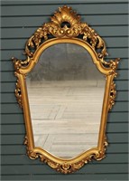 Continental Gilt Wood and Gesso Carved Mirror