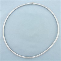 Italian 18 Inch Omega Necklace in 14k White Gold