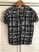 VINTAGE PLISSE POLYESTER SHIRT MEDIUM