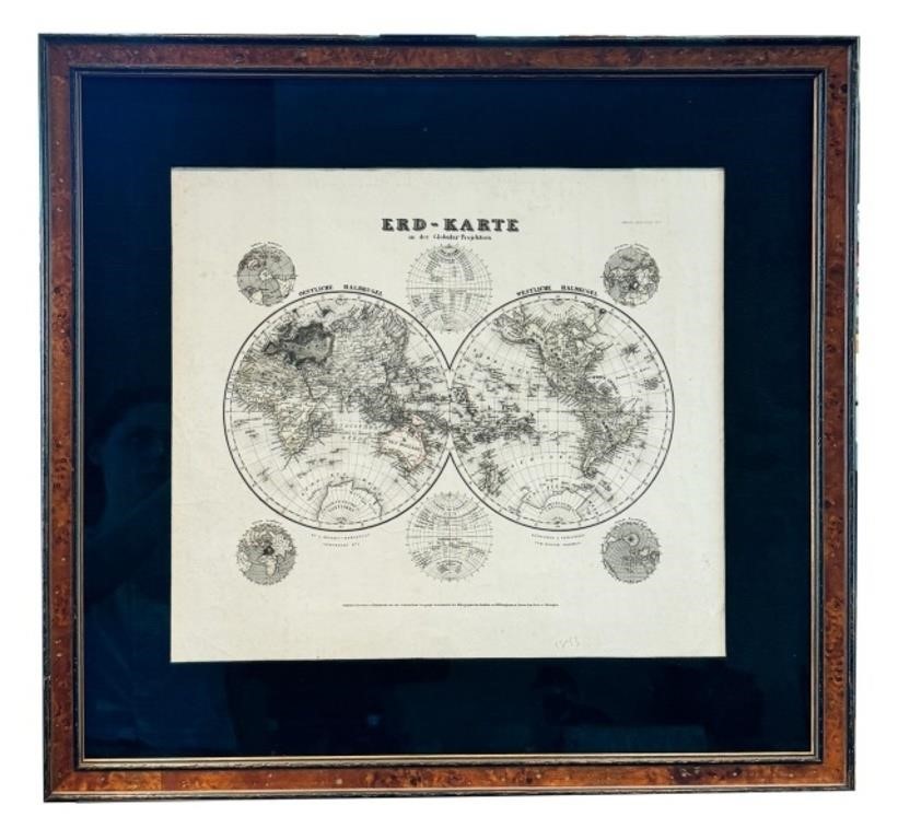 MEYER'S HAND ATLAS NO1 EARTH MAP