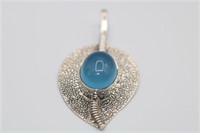 925 Sterling Silver Blue Stone Pendant