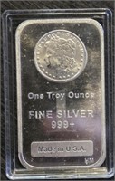 One Ounce Silver Bar: Morgan