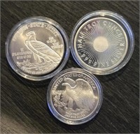 (3) ½-Ounce Silver Rounds