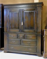 European Hand Scraped Oak Cabinet.