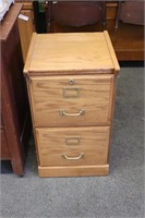 2 Drawer Oak Filing Cabinet