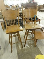 2 bar stools 29" to seat, 1 cracked seat