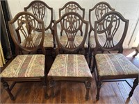 Set of 6 Antique Woven Bottom Chairs