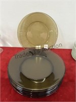 8 pc. Brown Glass Plates