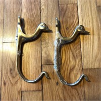 Pair of Solid Brass Duck Hooks