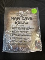 New Metal Man Cave Rules Sign