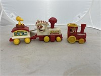 2 Plastic Snoopy Trains w/Car