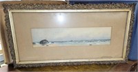 VTG/ANTQ FRAMED ARTWORK OCEAN BEACH SCENE