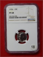 1956 Roosevelt Dime NGC PF68