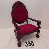 VELVET UPHOLSTERED DOLL CHAIR 13 IN