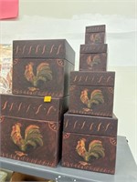 Nesting Rooster Decor Boxes