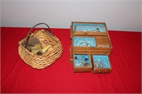 Music Jewelry Box with Jewelry and Basket