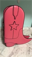 Purse! Pink cowboy boot crossbody with 48 inch
