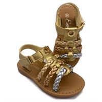 WF1550  ENARI Toddler Girl Sandals Gold slip-on, 5