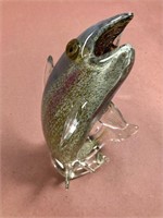 Glass Salmon Statue