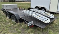 Tandem Axle Flatbed Trailer w/ Ramps & Toolbox