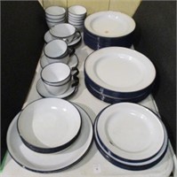 Set of Vintage KER Sweden Enamel Dinnerware