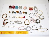 Group of Costume Jewelry - Rings & Bracelets