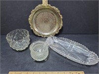 Vintage Cut Glass Serving Pieces And