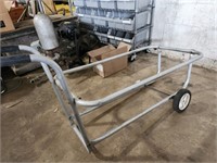 Garbage Can Cart with broken wheel 48x18x18