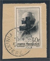 FRANCE AUDIERNE FINISTERE #23 ON PIECE USED VF