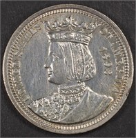 1893 ISABELLA COMMEM QUARTER BU