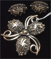 SIGNED BOTTCELLI EARRINGS & BROOCH