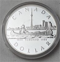 .500 SILVER 150TH TORONTO COIN