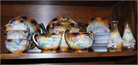 23 pc. Japanese Dragonware tea set in rainbow & or