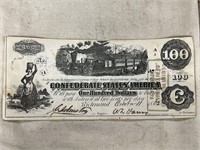 $100 HUNDRED Dollar 1864 Confederate Bill