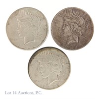 1922 D & S Silver Peace Dollars (3)