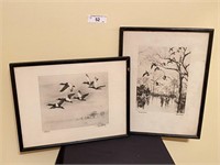 Set of Richard Bishop Framed Duck Etchings