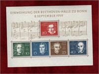 GERMANY 1959 MNH SS COMPOSERS STAMPS