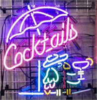 Neon Lighted Bar Tavern Sign "Cocktails"