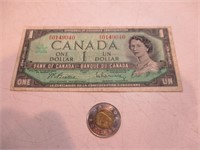 Billet de $1 canadien 1967 n.serie 0149040