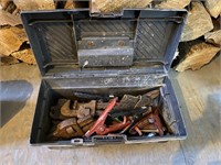 BLACK TOOL BOX AND CONTENTS