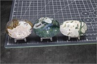 3, High Quality Moss Agate Palm Stones, 13oz