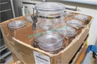 LOT, 2X BOXES 24 PC PLASTIC JARS W/ LOCK LIDS