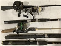 (3) Fishing Reels & (5) Rods, Zebco