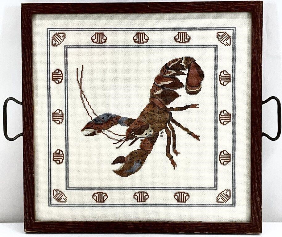 Lobster Needlework Framed Art