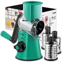 Geedel Rotary Cheese Grater with 3 Interchangeable