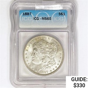 1887 Morgan Silver Dollar ICG MS65